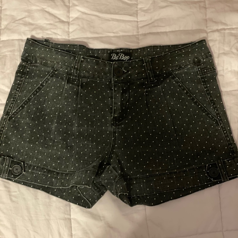 Junior’s black and white polka dot shorts